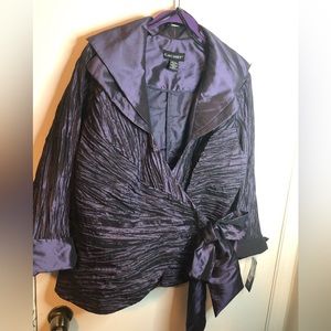 NWT, Cache Plum Wrap Blouse Top w/ Ruffle collar Sz 1X, 18W